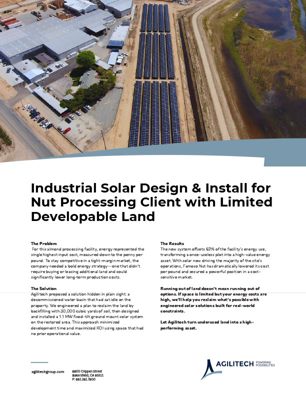 Agilitech project flyer - utility-scale solar design and install